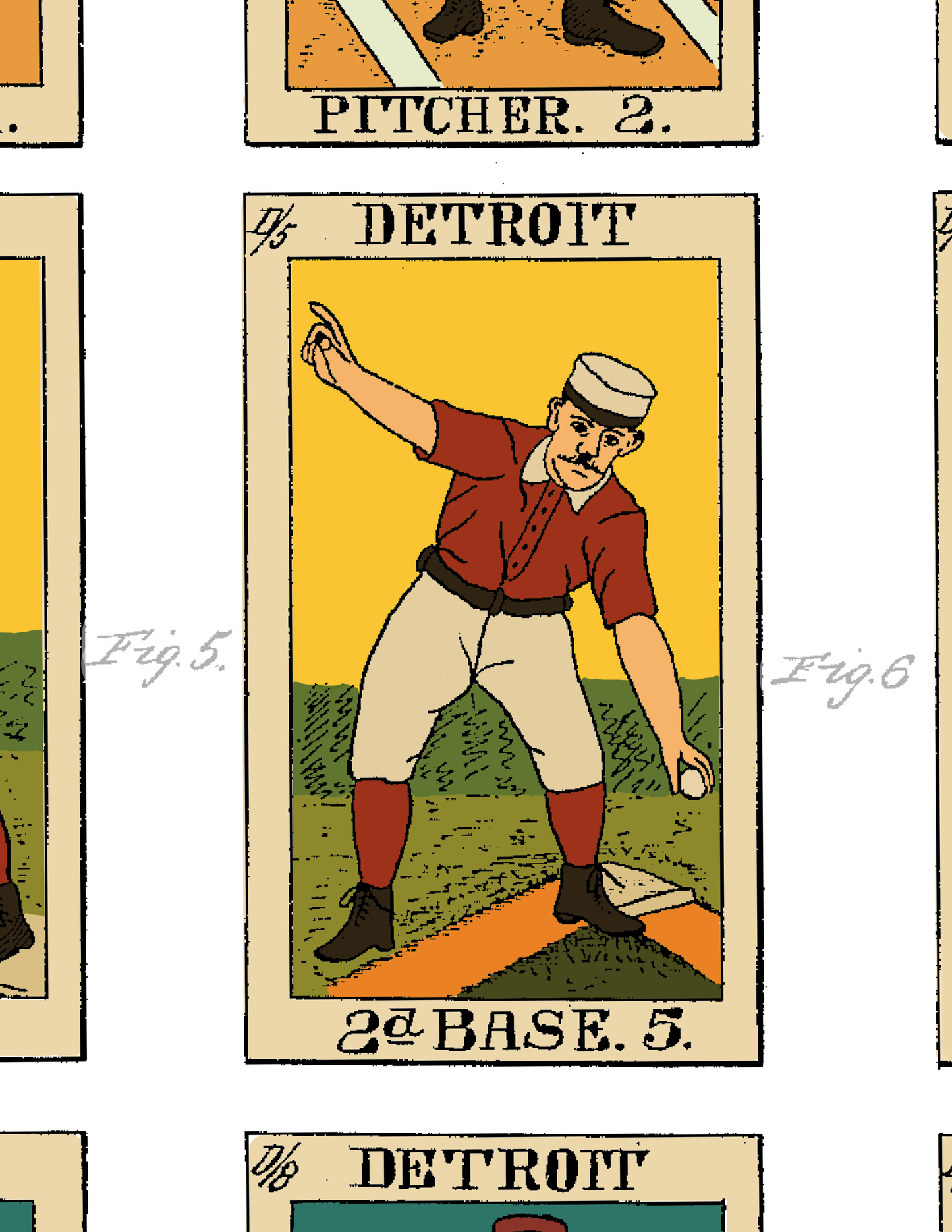 1888 The National Game – Vintage Baseball Playing Cards Patent Poster